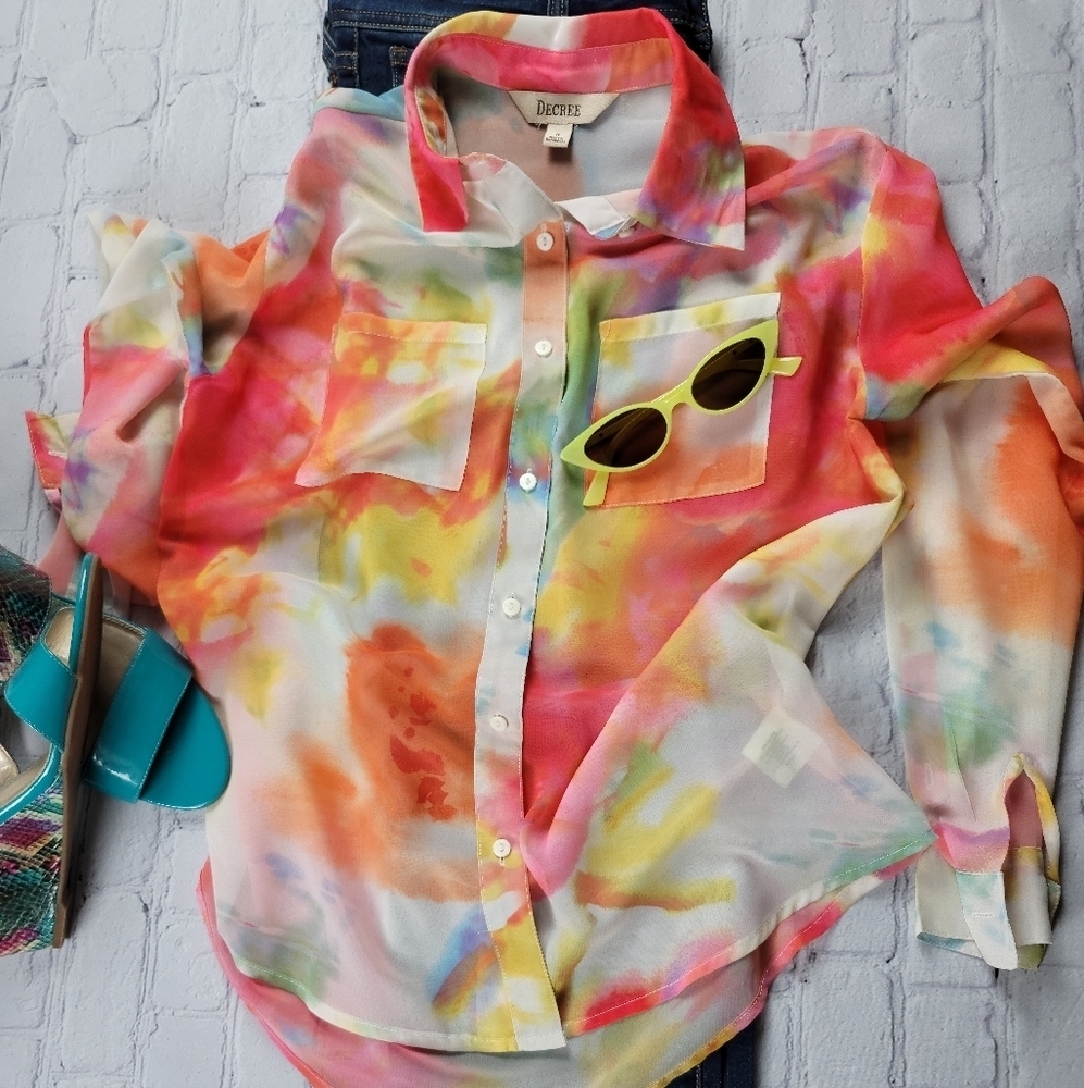 DECREE water color tie-dye blouse